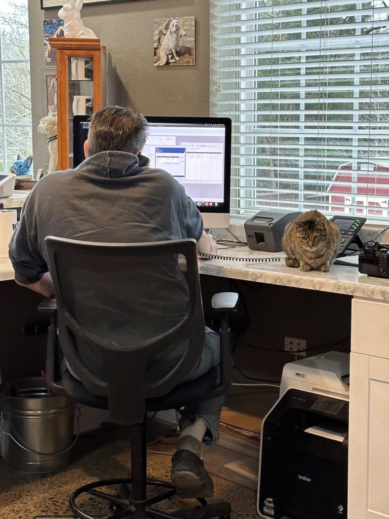 Wes and Princess processing the forms